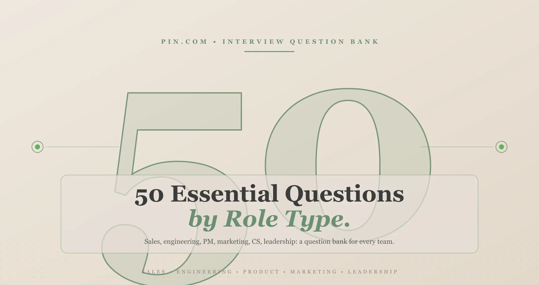 Stylized cover for a 2026 guide to 50 essential job interview questions organized by role type
