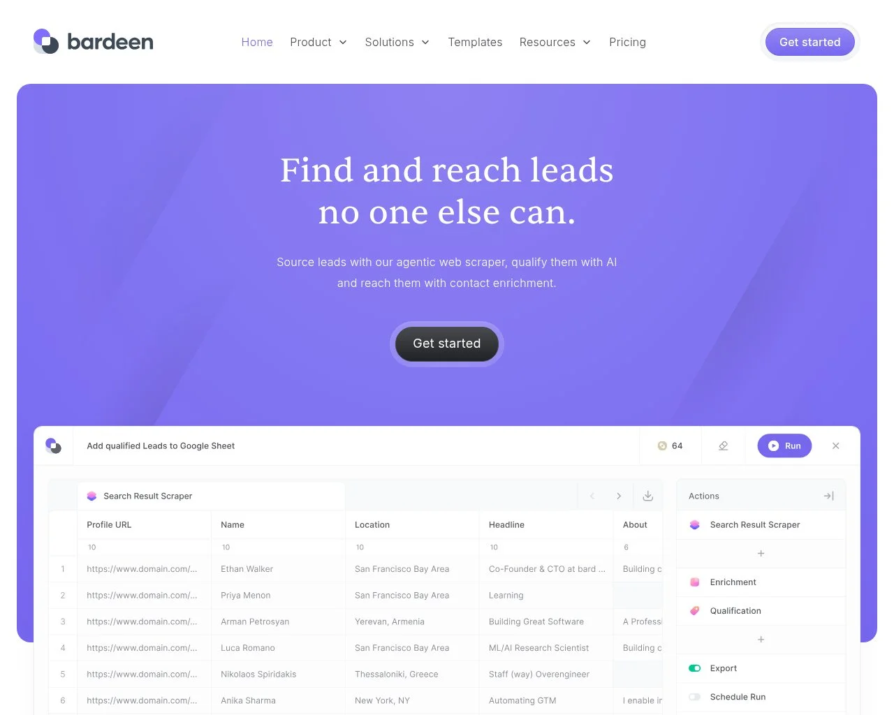 Bardeen no-code workflow automation platform homepage