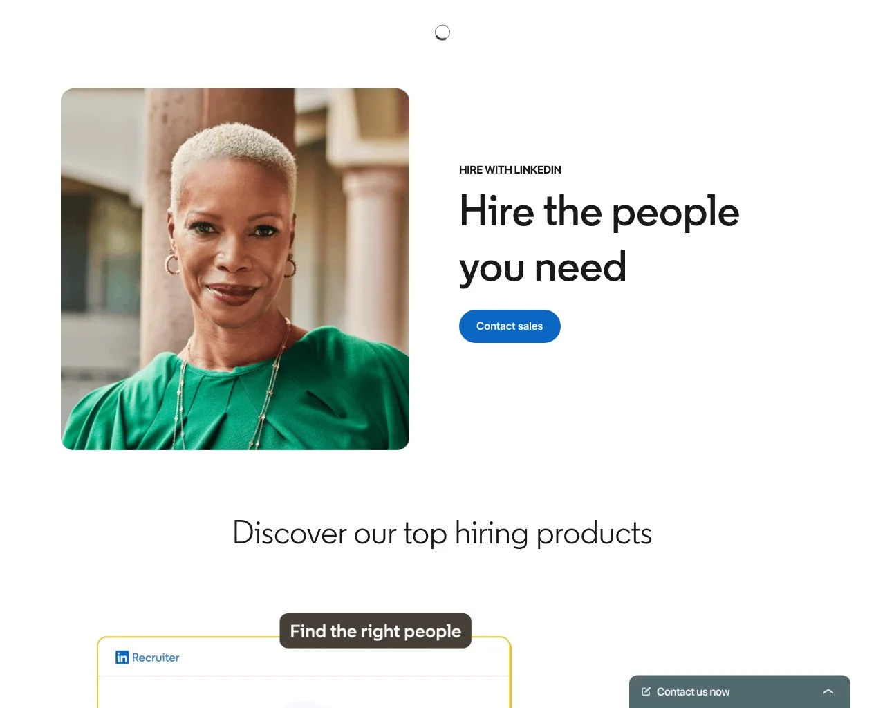 Screenshot of the LinkedIn Talent Solutions homepage