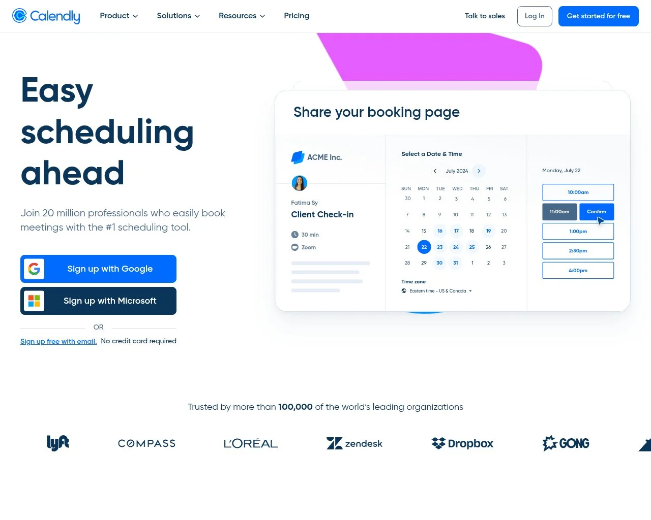 Calendly interview scheduling platform homepage