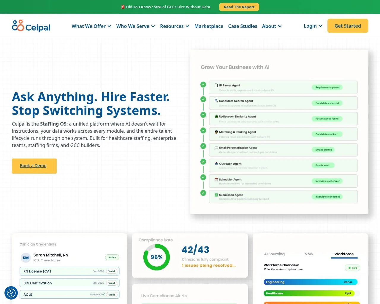 Screenshot of the Ceipal website homepage