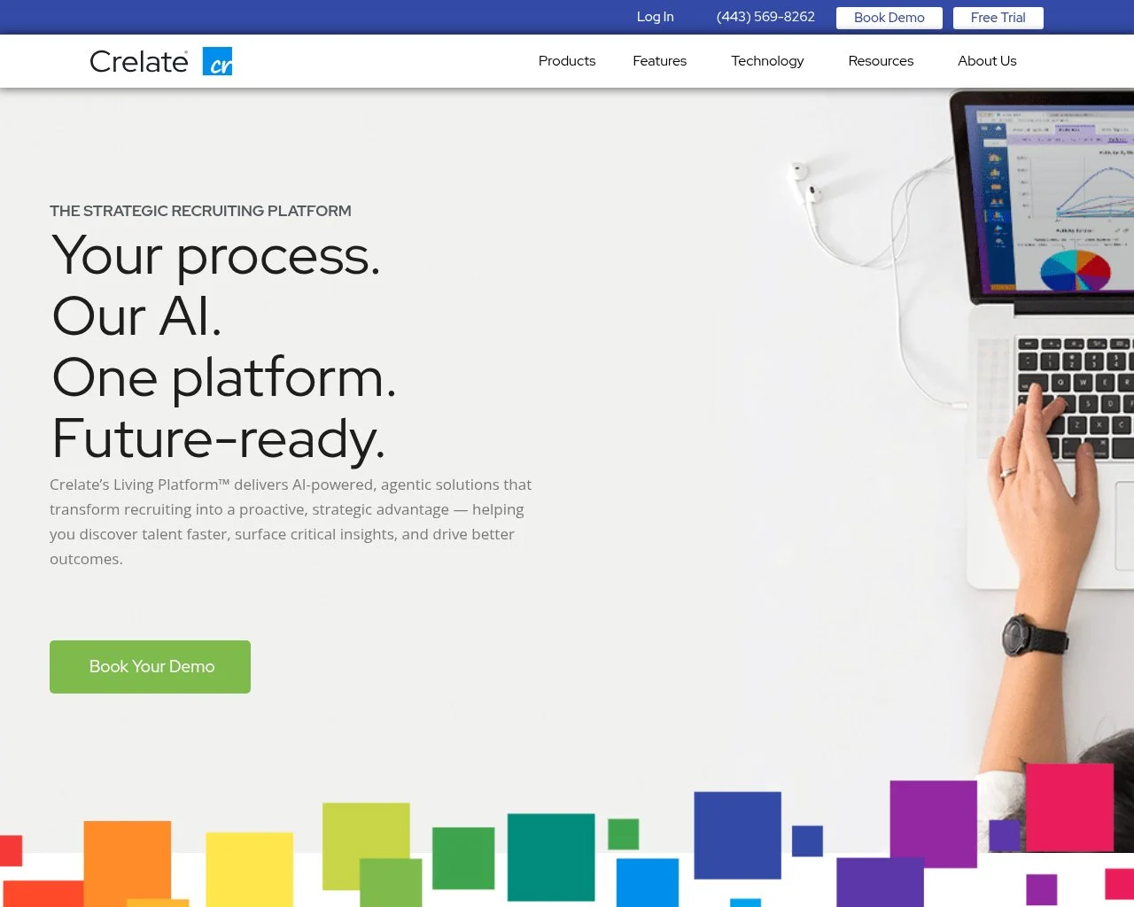 Screenshot of the Crelate website homepage