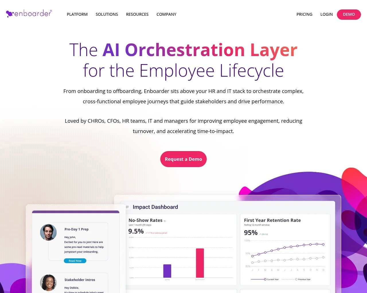 Enboarder homepage screenshot