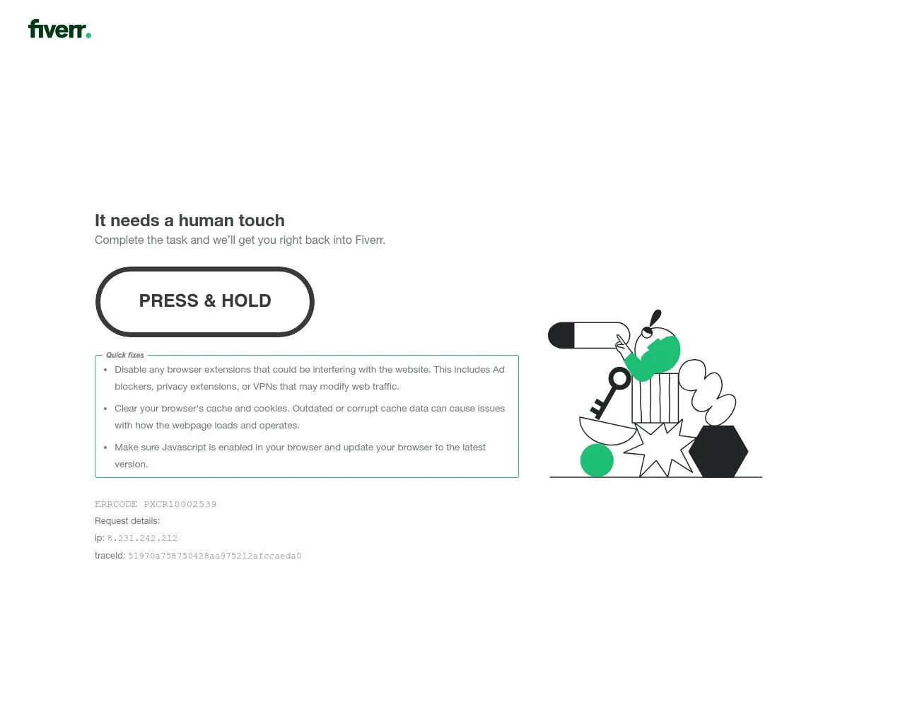 Screenshot of the Fiverr website homepage