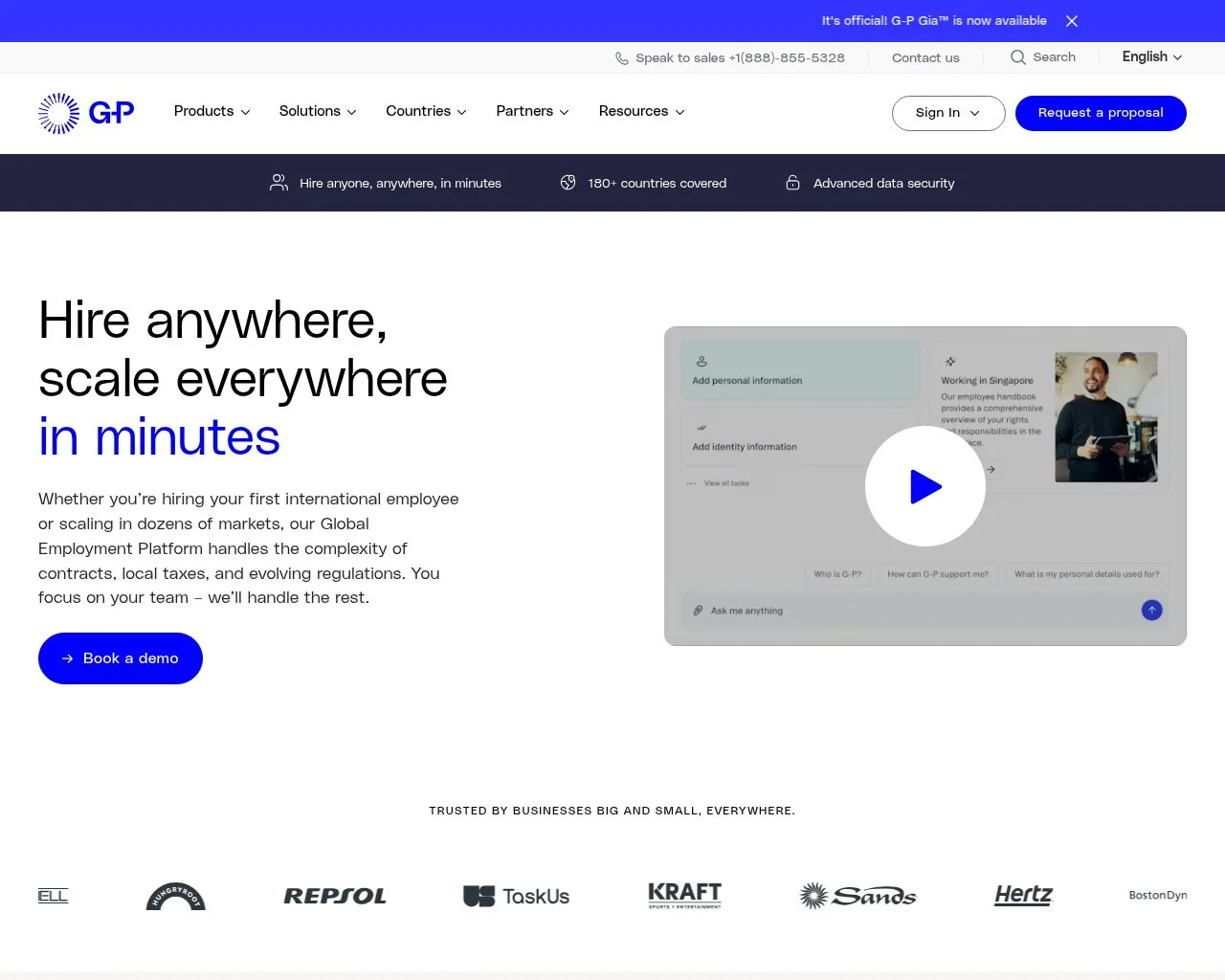 G-P Globalization Partners homepage