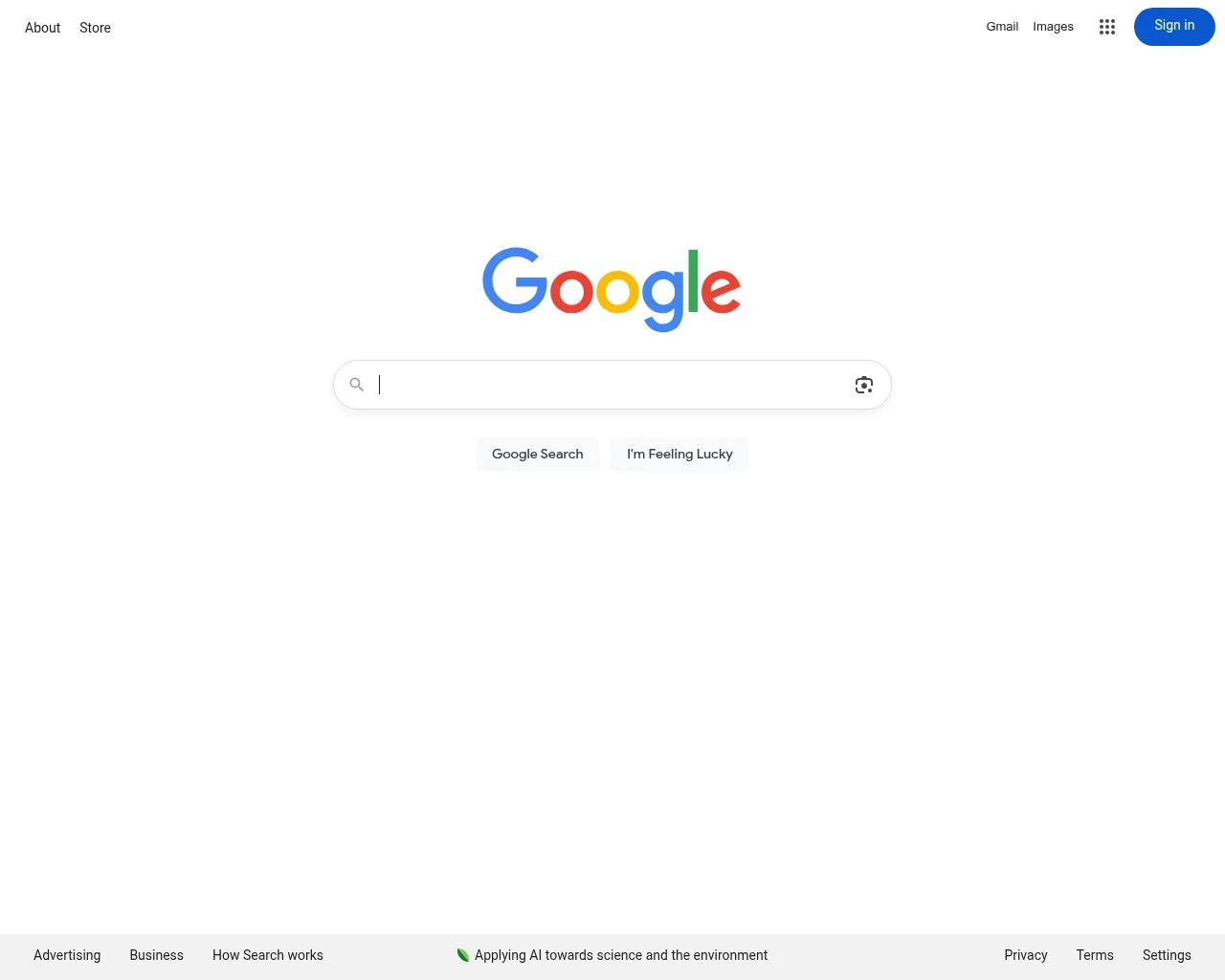 Screenshot of the Google search homepage used as the X-ray search starting point
