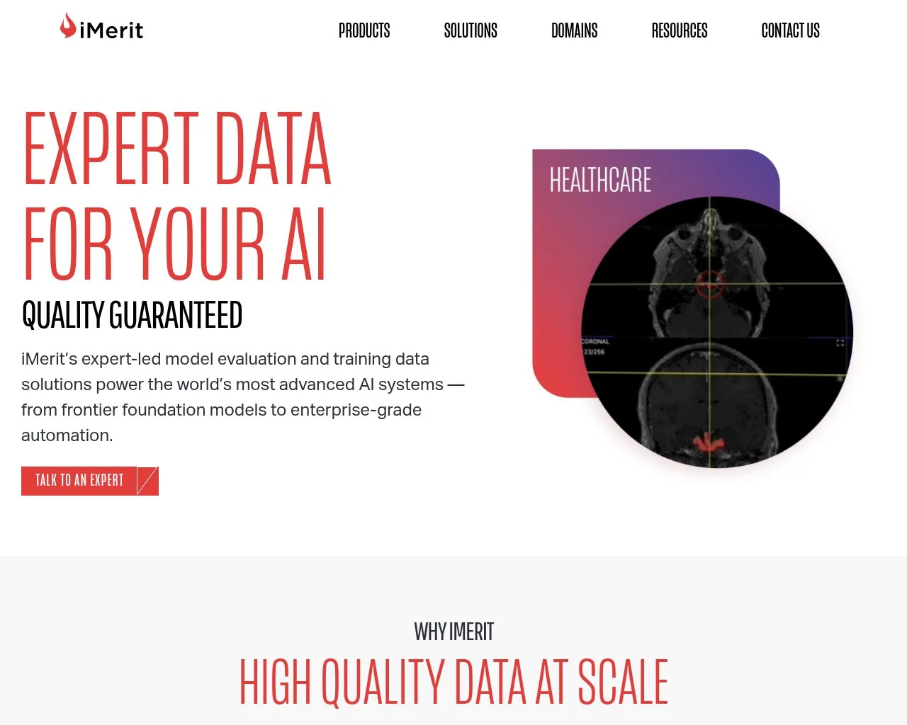 iMerit homepage screenshot