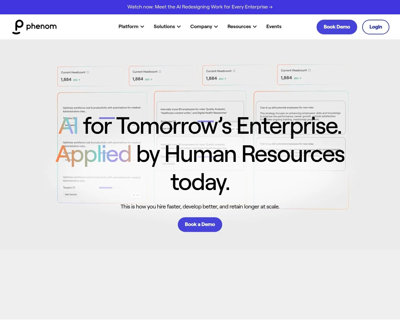 Screenshot of the Phenom website homepage