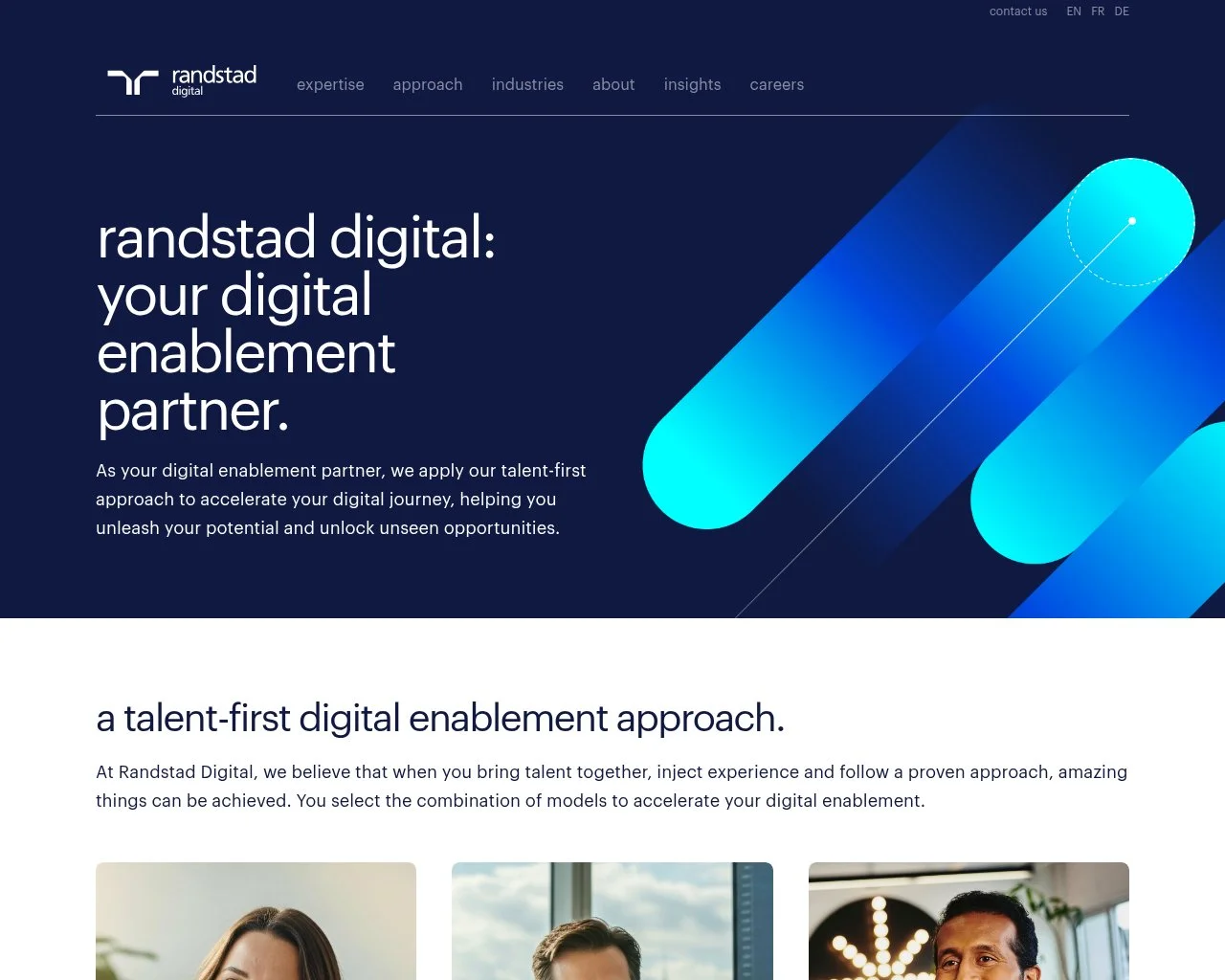 Screenshot of the Randstad Digital website homepage