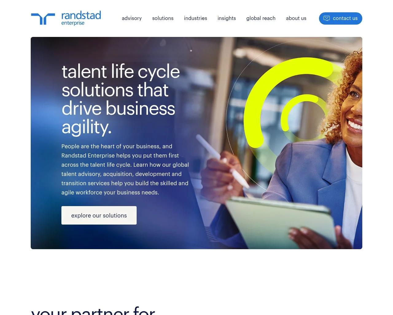 Randstad Sourceright homepage screenshot
