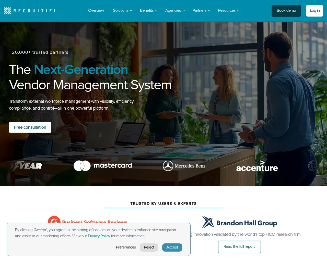 Screenshot of the RecruitiFi website homepage