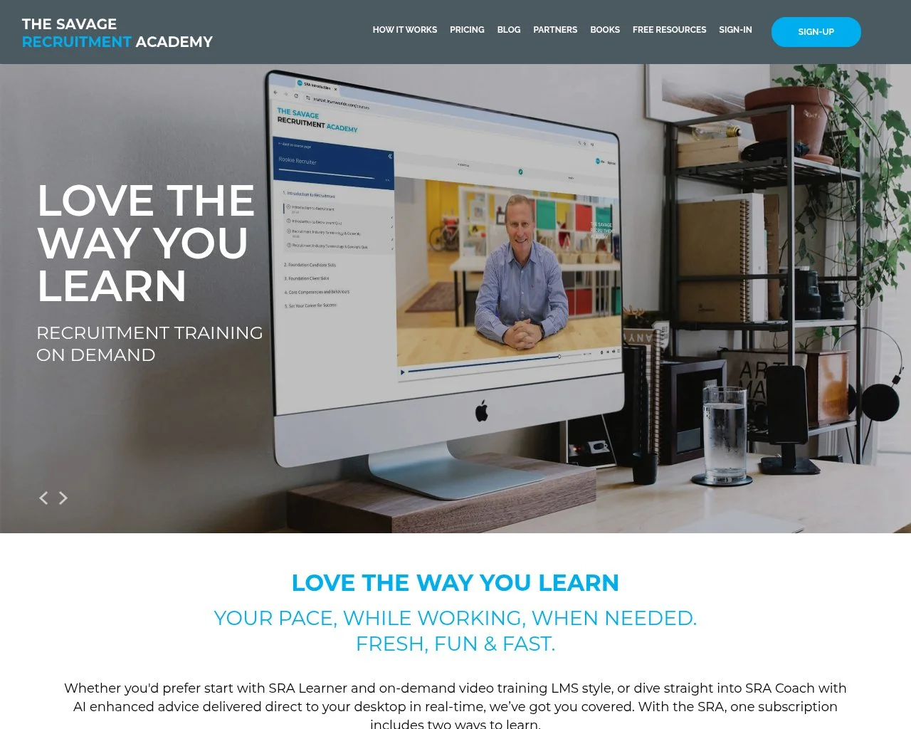 Savage Recruitment Academy homepage screenshot