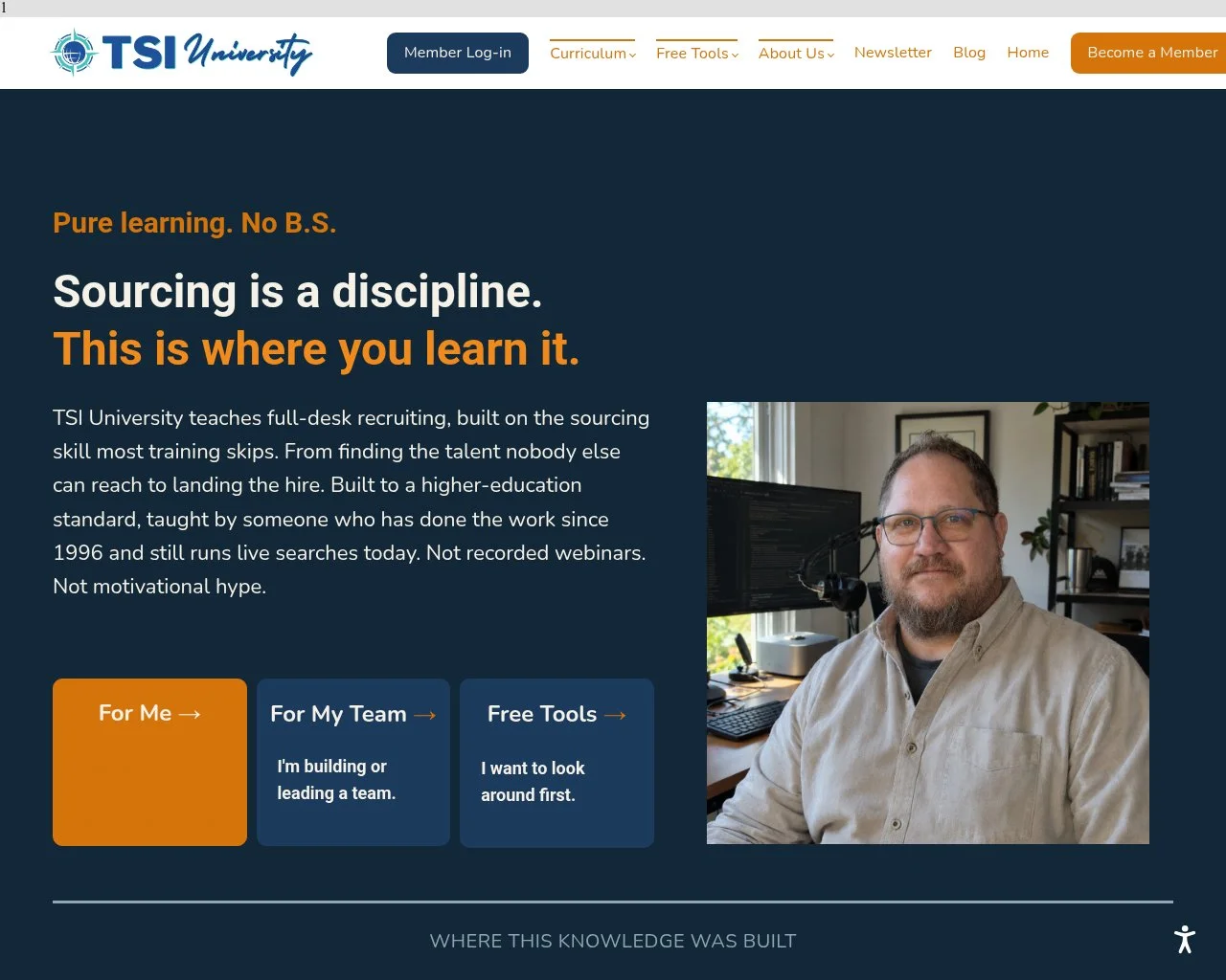 TSI University homepage screenshot