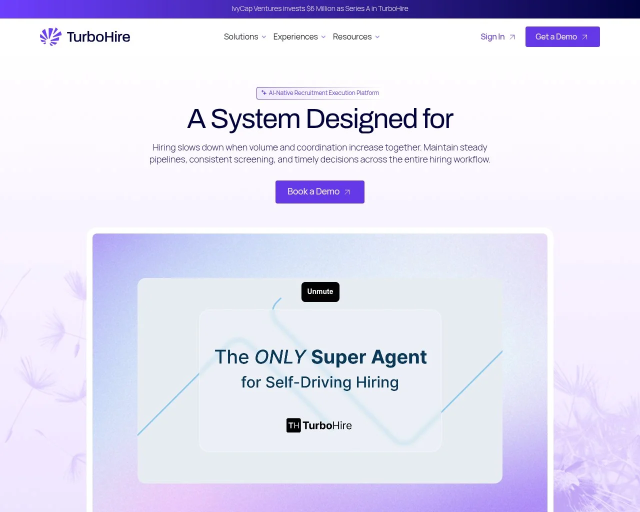 TurboHire homepage screenshot