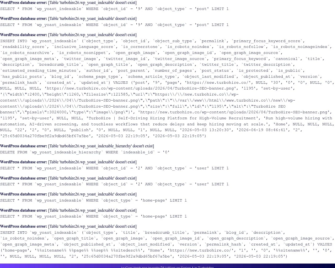 Screenshot of the TurboHire recruitment automation platform homepage