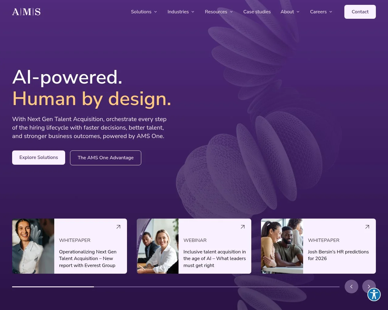 AMS (Alexander Mann Solutions) homepage screenshot