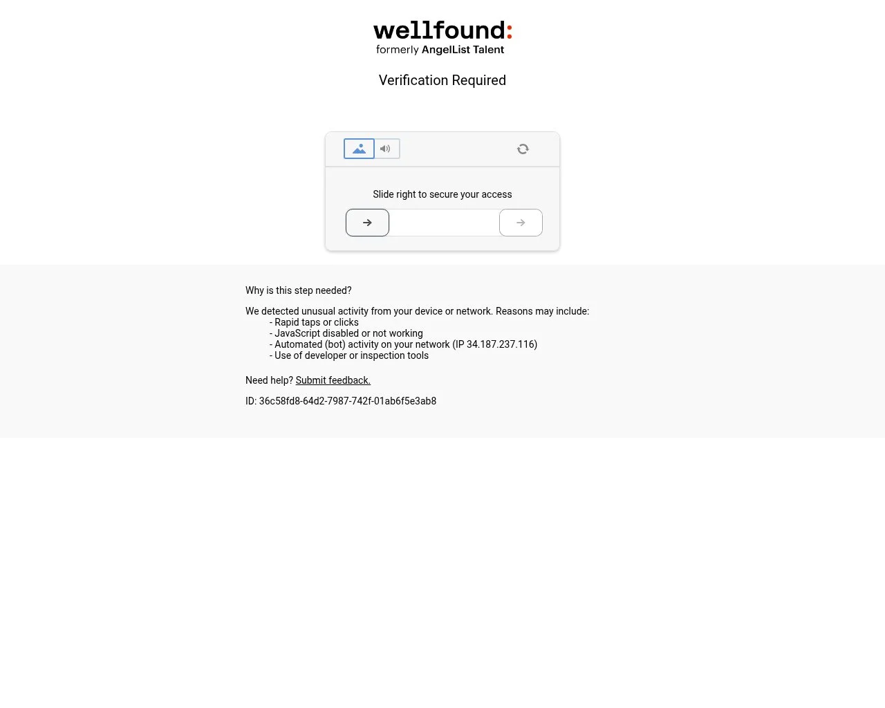 Screenshot of the Wellfound Recruit homepage